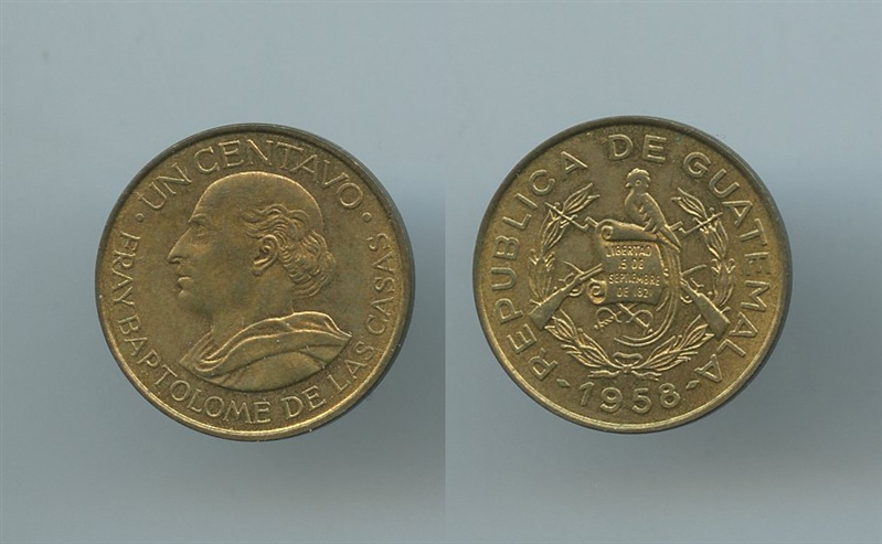 GUATEMALA, Centavo 1958 - Clicca l'immagine per chiudere