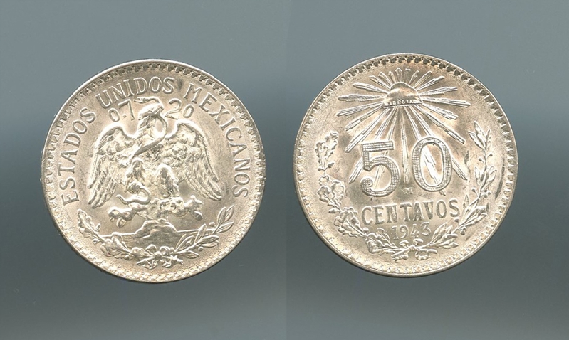 MESSICO, 50 Centavos 1943