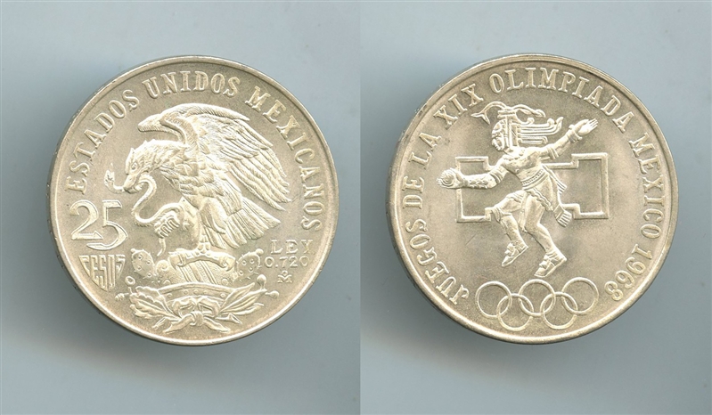 MESSICO, 25 Pesos 1968