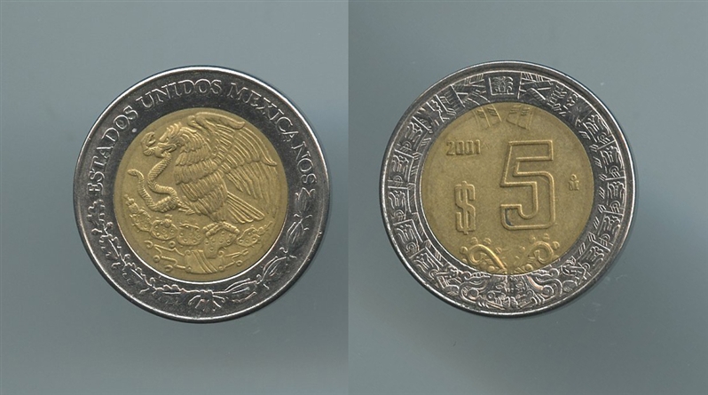 MESSICO, 5 Pesos 2001
