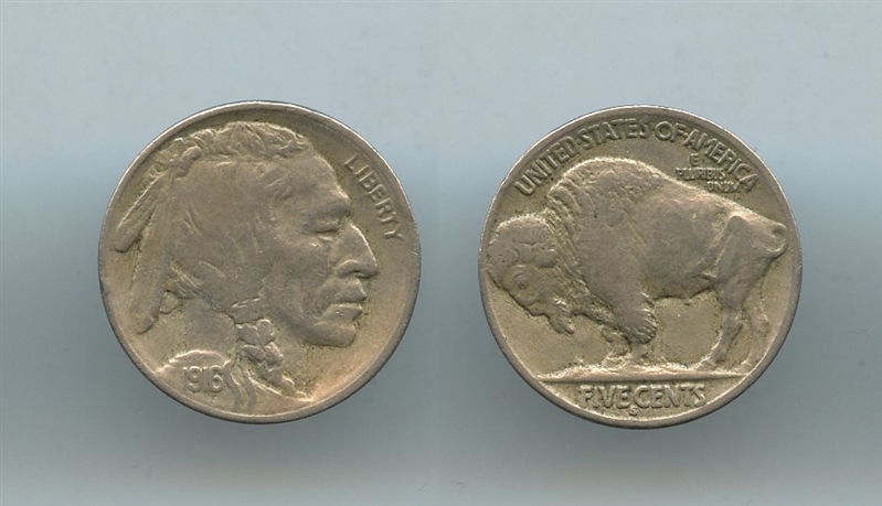USA, 5 Cents 1916 S Buffalo