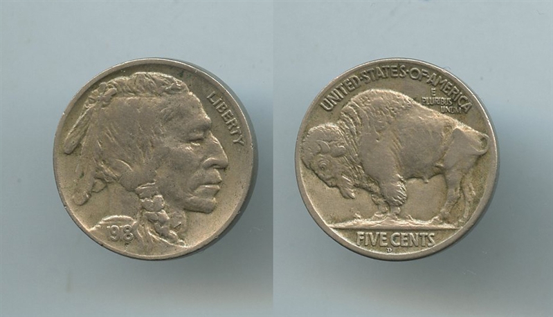 USA, 5 Cents 1918 D Buffalo