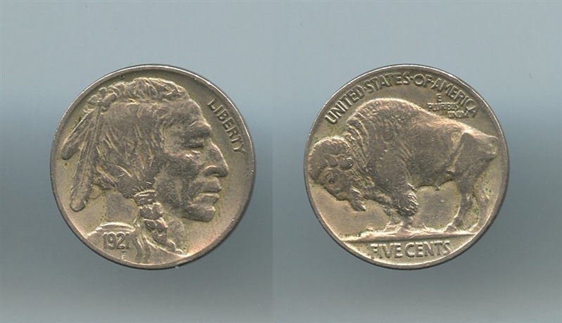 USA, 5 Cents 1921 Buffalo - Clicca l'immagine per chiudere