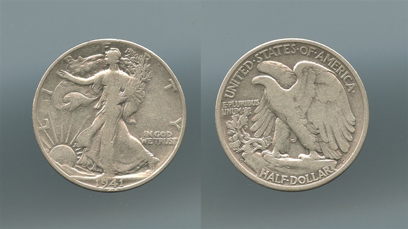 USA, Walking Liberty Half Dollar 1941 D - Clicca l'immagine per chiudere