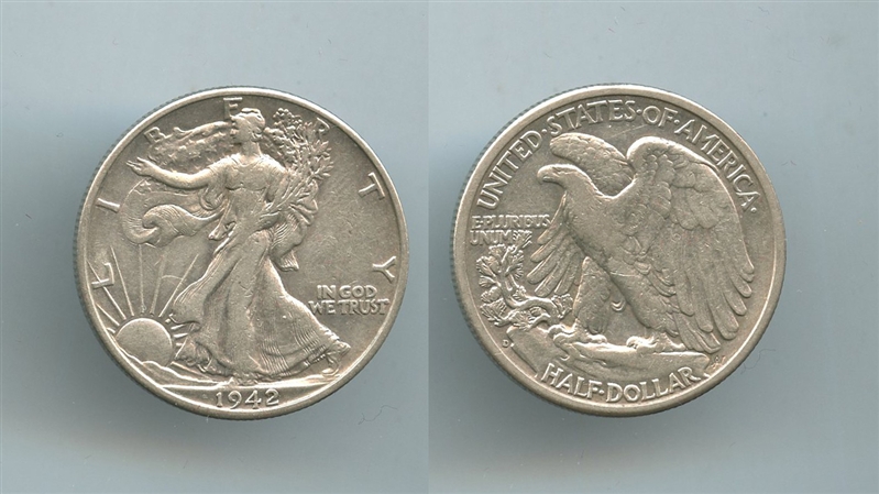 USA, Walking Liberty Half Dollar 1942 D