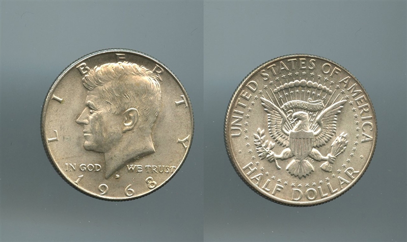 USA, Kennedy Half Dollar 1968 D