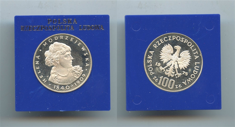 POLONIA, 100 Zlotych 1975 Helena Modrzejewska