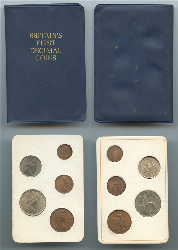 REGNO UNITO, Elizabeth II, Set 1/2 e 1 Penny 2 - 5 -10 Pence 1968-1971