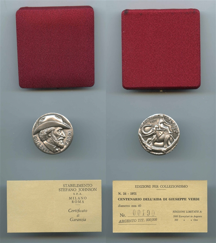 Giuseppe Verdi, Medaglia 1971, Centenario dell' Aida
