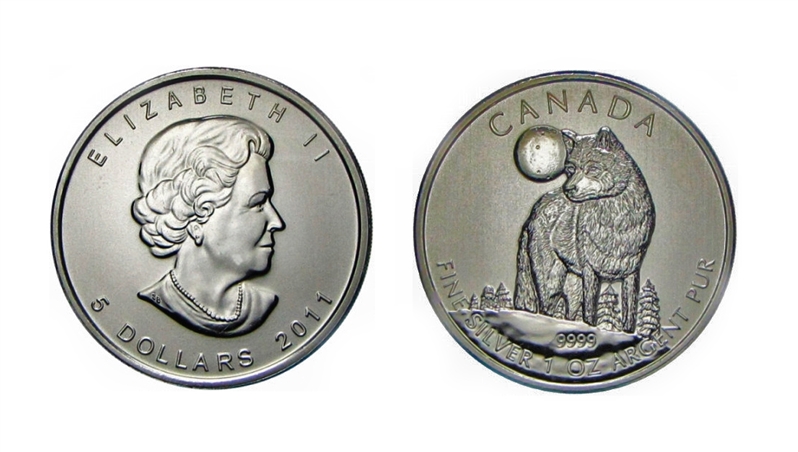 CANADA, Elizabeth II, 5 Dollars 2011 "Wildlife series - Lupo"