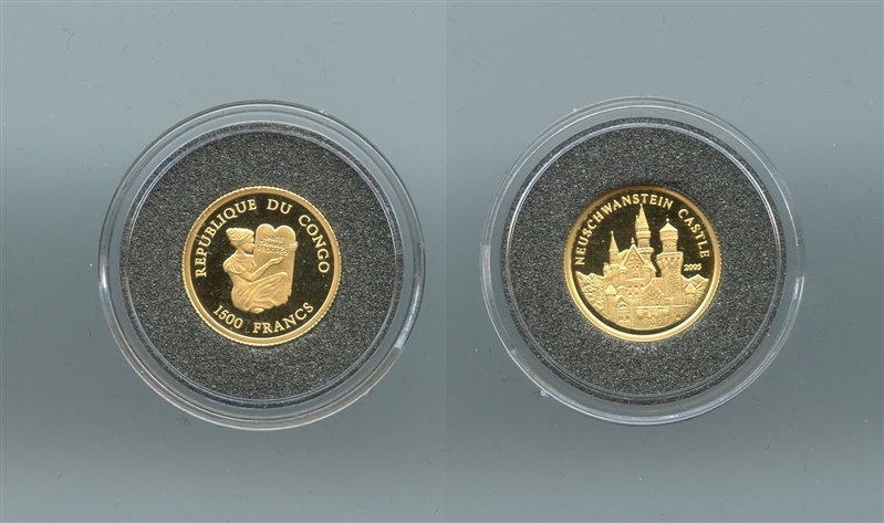CONGO, 1500 Francs CFA 2005 "Castello di Neuschwanstein"