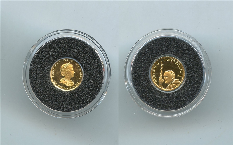 COOK ISLANDS, Elizabeth II, 1 Dollar 2007 "Giovanni Paolo II - Santo subito"