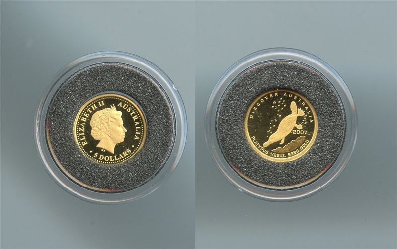 AUSTRALIA, Elizabeth II, 5 Dollars 2007, "Platypus - Ornitorinco"