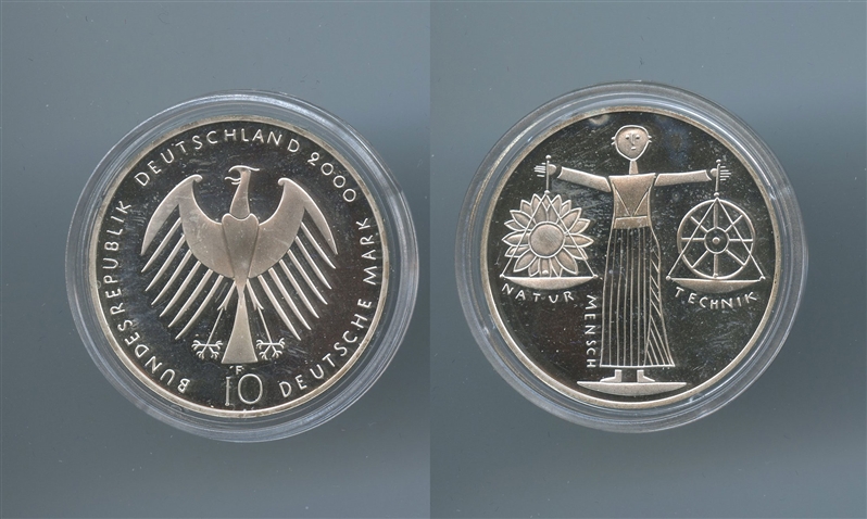 GERMANIA, 10 Mark 2000 F, "Expo 2000" - Clicca l'immagine per chiudere