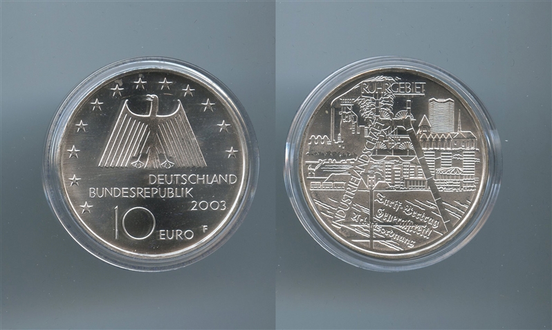 GERMANIA, 10 Euro 2003 F, "Ruhr"
