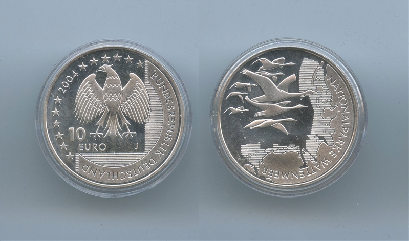 GERMANIA, 10 Euro 2004 J - Clicca l'immagine per chiudere