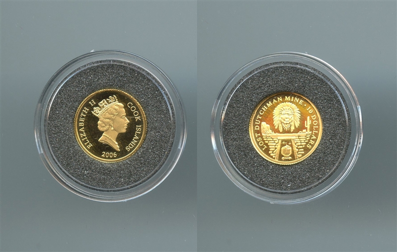 COOK ISLANDS, Elizabeth II, 10 Dollars 2006 "Miniera perduta dell' olandese"