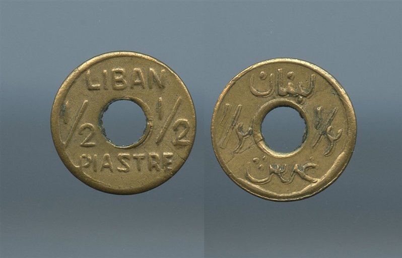 LIBANO, World War II, 1/2 Piastre