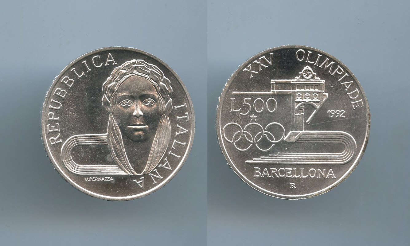 REPUBBLICA ITALIANA, 500 Lire 1992 "Barcellona - XXV Olimpiade"