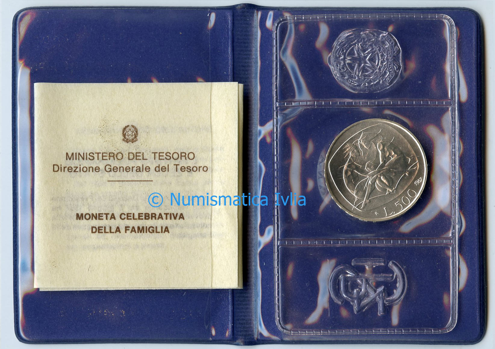 REPUBBLICA ITALIANA, 500 Lire 1987 "Anno della famiglia"