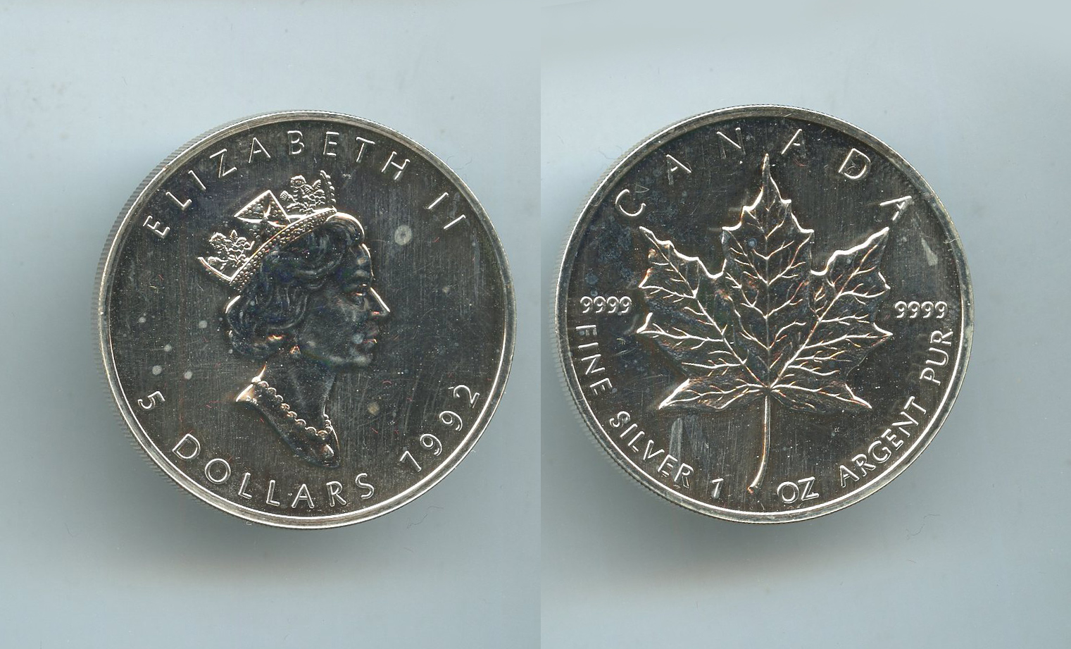 CANADA, Elizabeth II, 5 Dollars 1992 "Maple Leaf"
