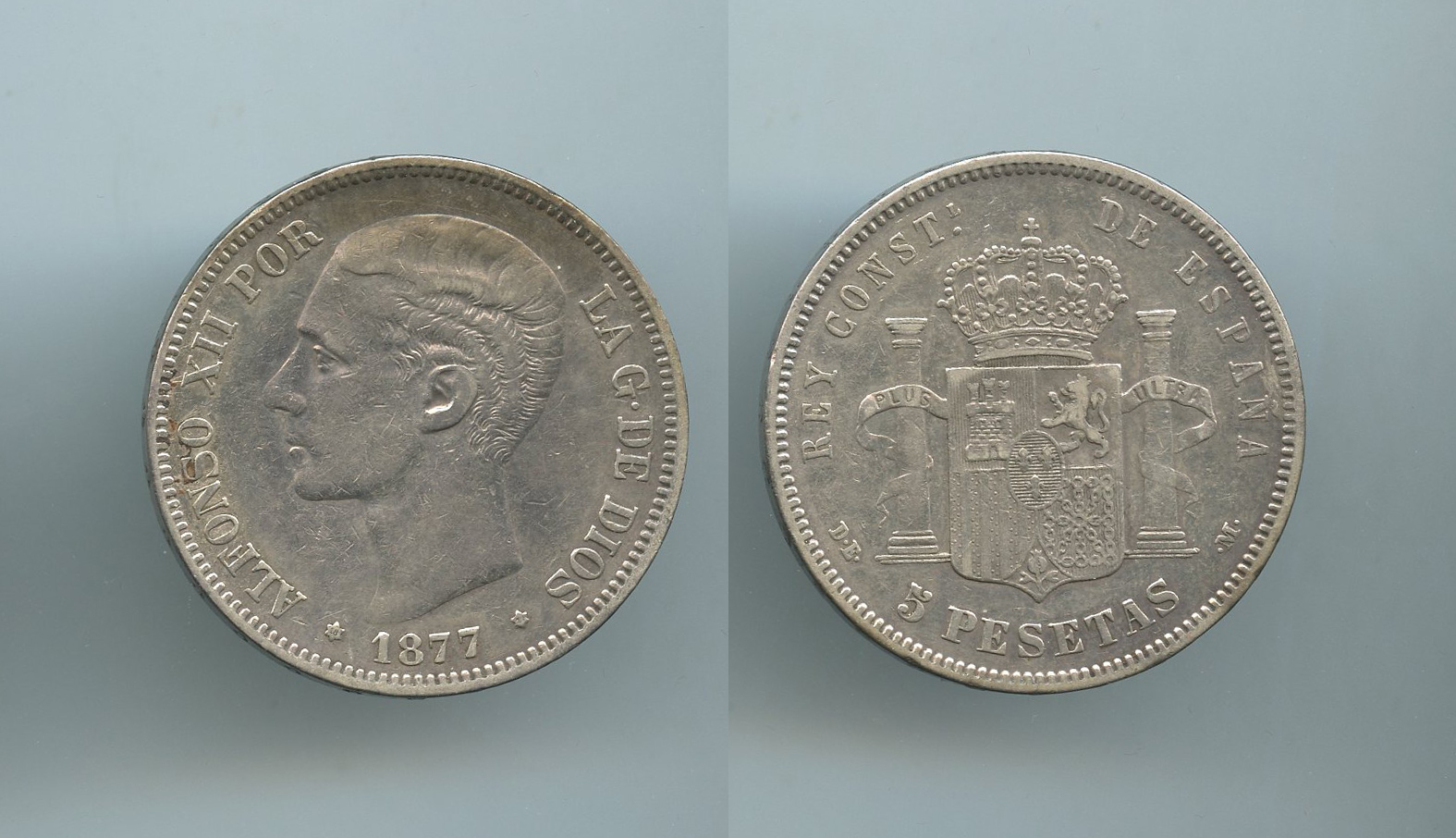 SPAGNA, Alfonso XII (1874-1885) 5 Pesetas 1877 (77)
