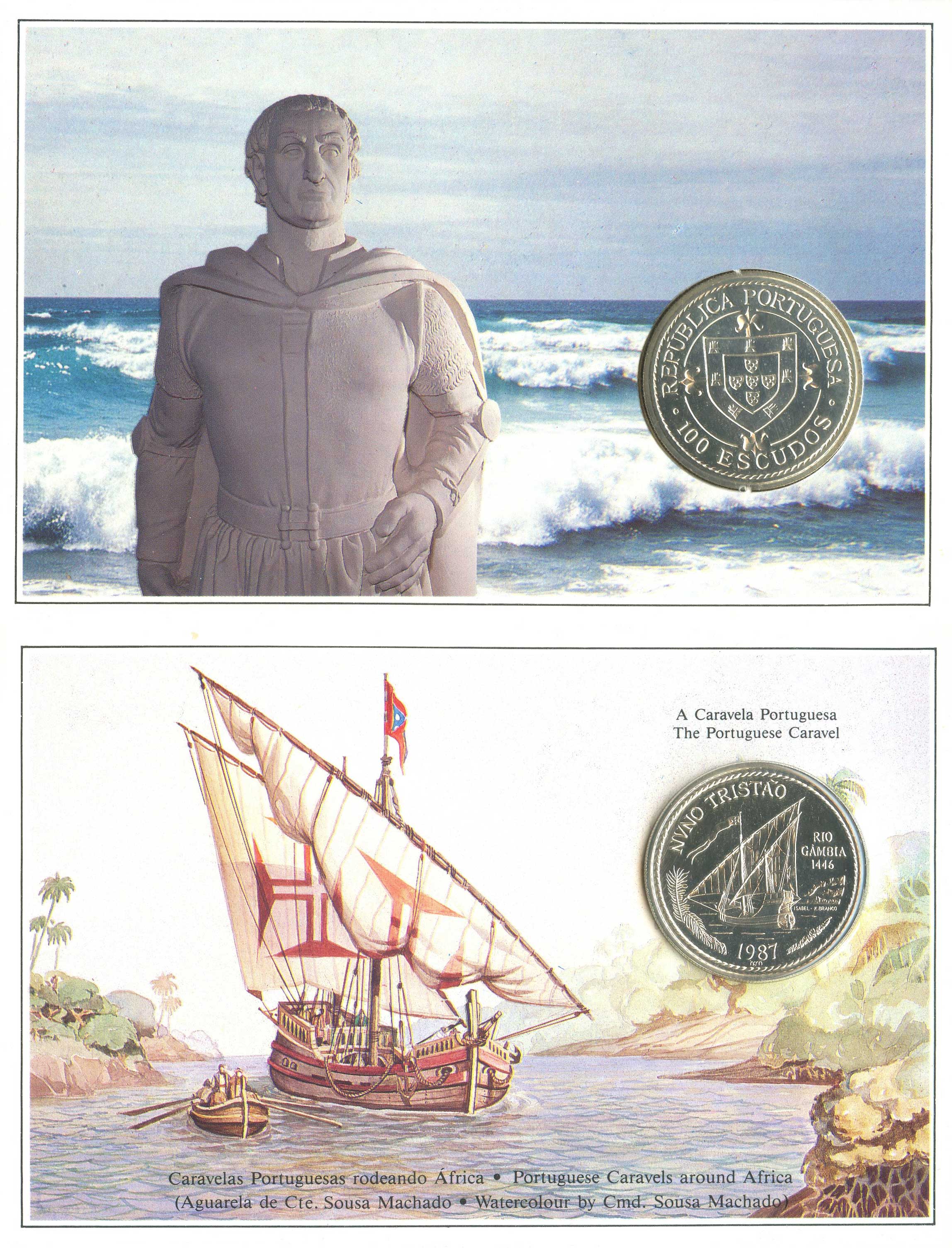 PORTOGALLO, 100 Escudos 1987 "Nuno Tristao"