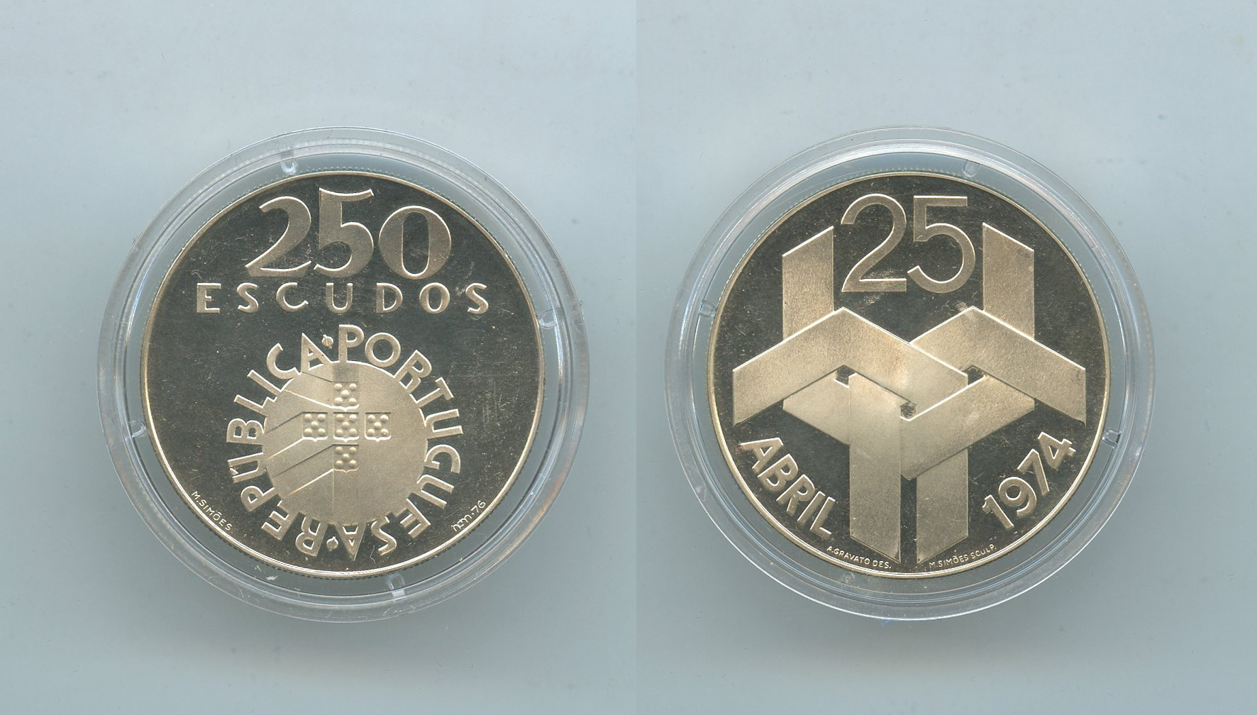 PORTOGALLO, 250 Escudos 1976 "Rivoluzione del 25 aprile 1974"