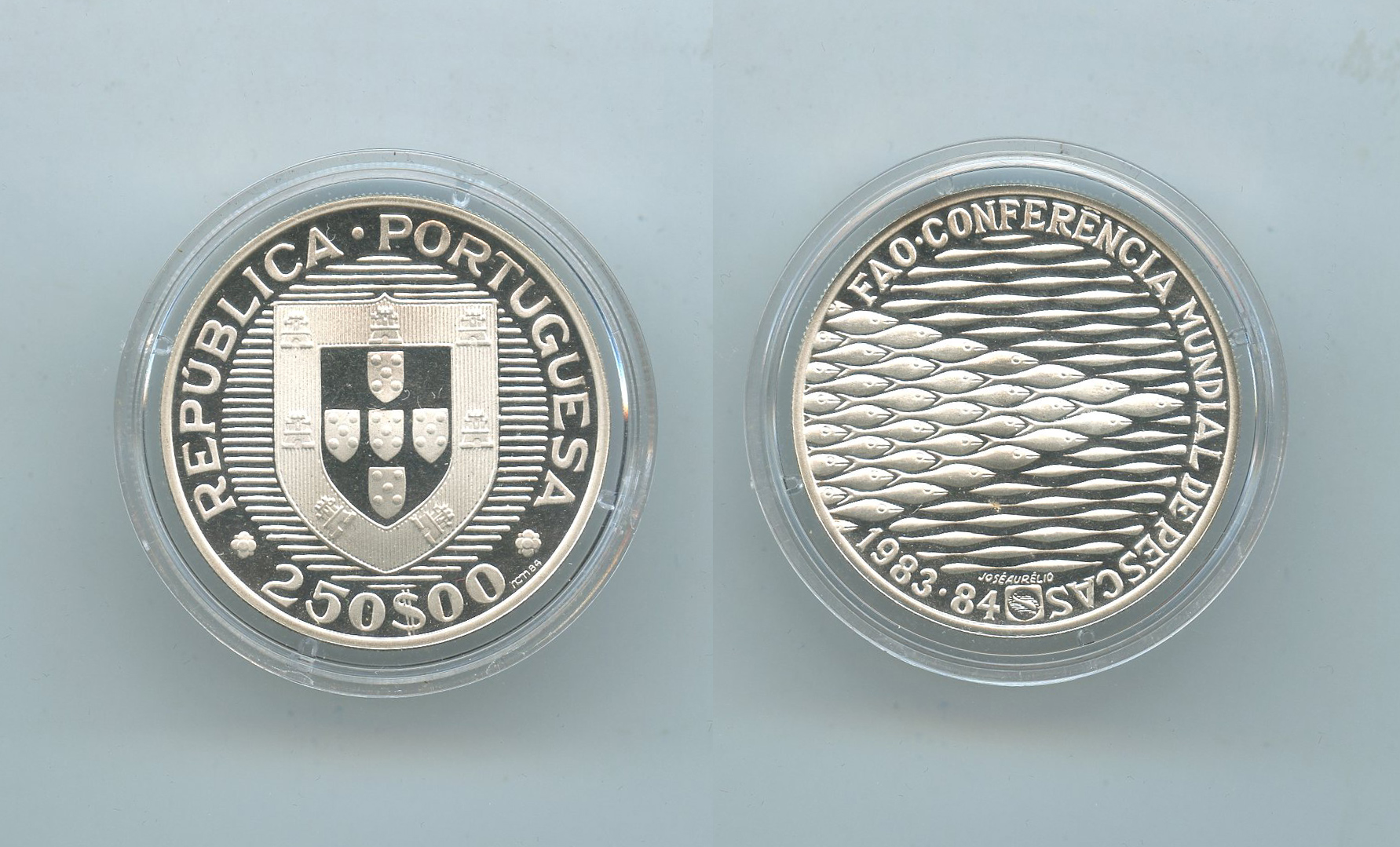 PORTOGALLO, 250 Escudos 1984 "FAO - Conferenza mondiale sulla pesca"