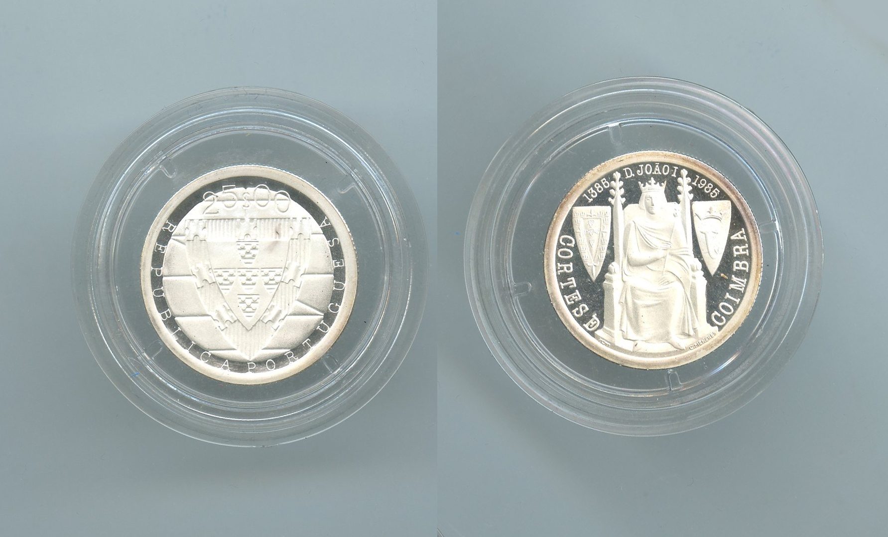 PORTOGALLO, 25 Escudos 1985 "600° battaglia di Aljubarrota"