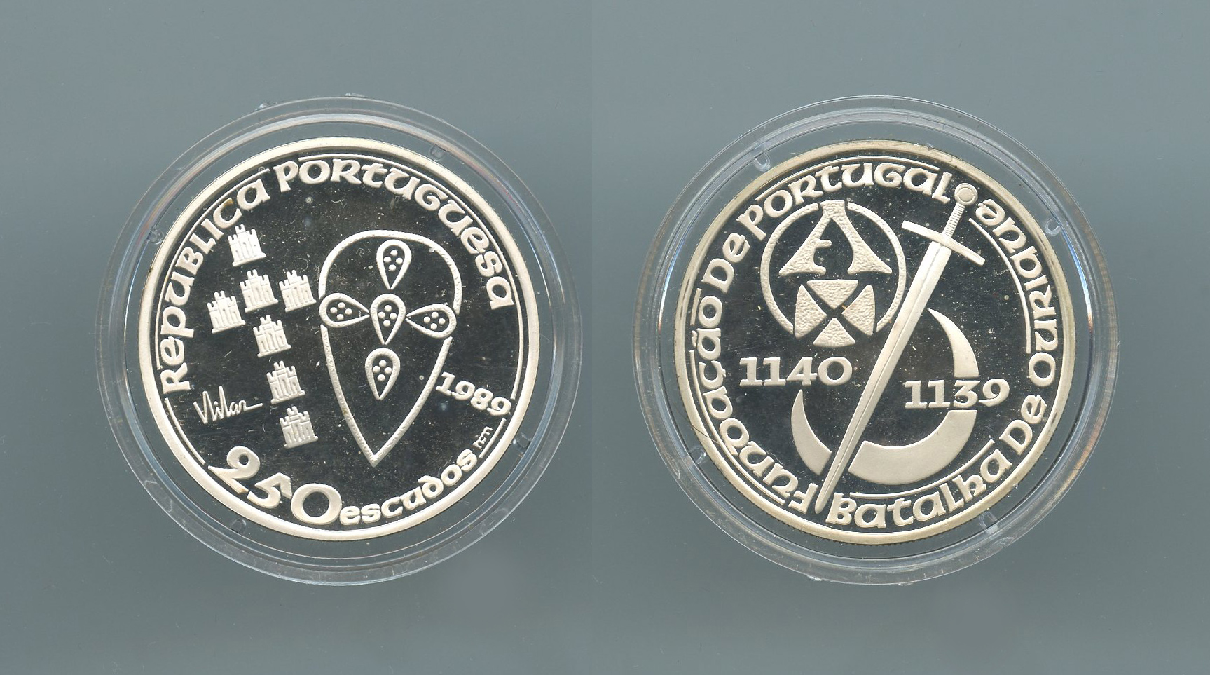 PORTOGALLO, 250 Escudos 1989 "850Â° fondazione del Portogallo"