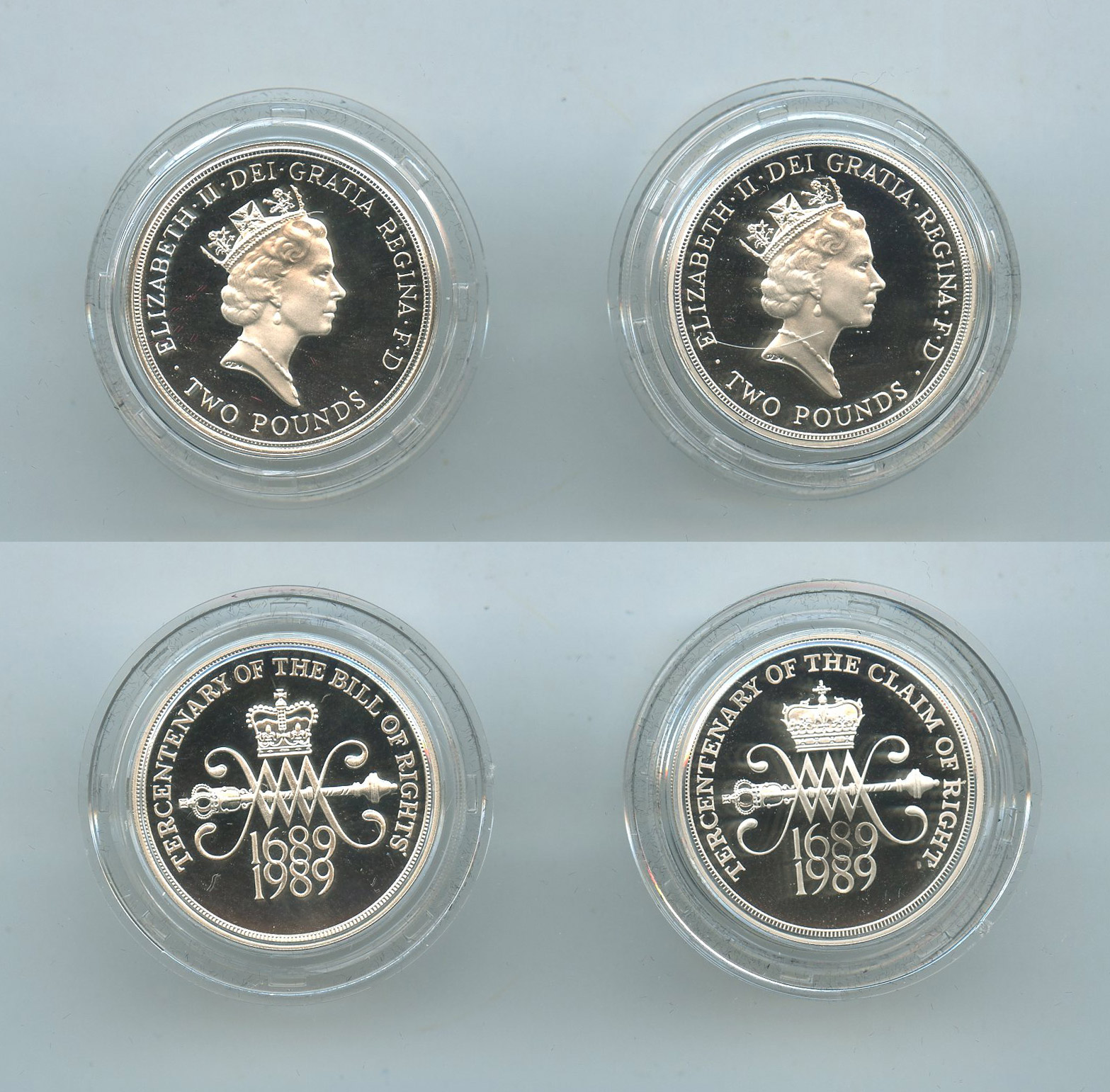 REGNO UNITO, Elizabeth II, Set 2 x 2 Pounds 1989 - Clicca l'immagine per chiudere