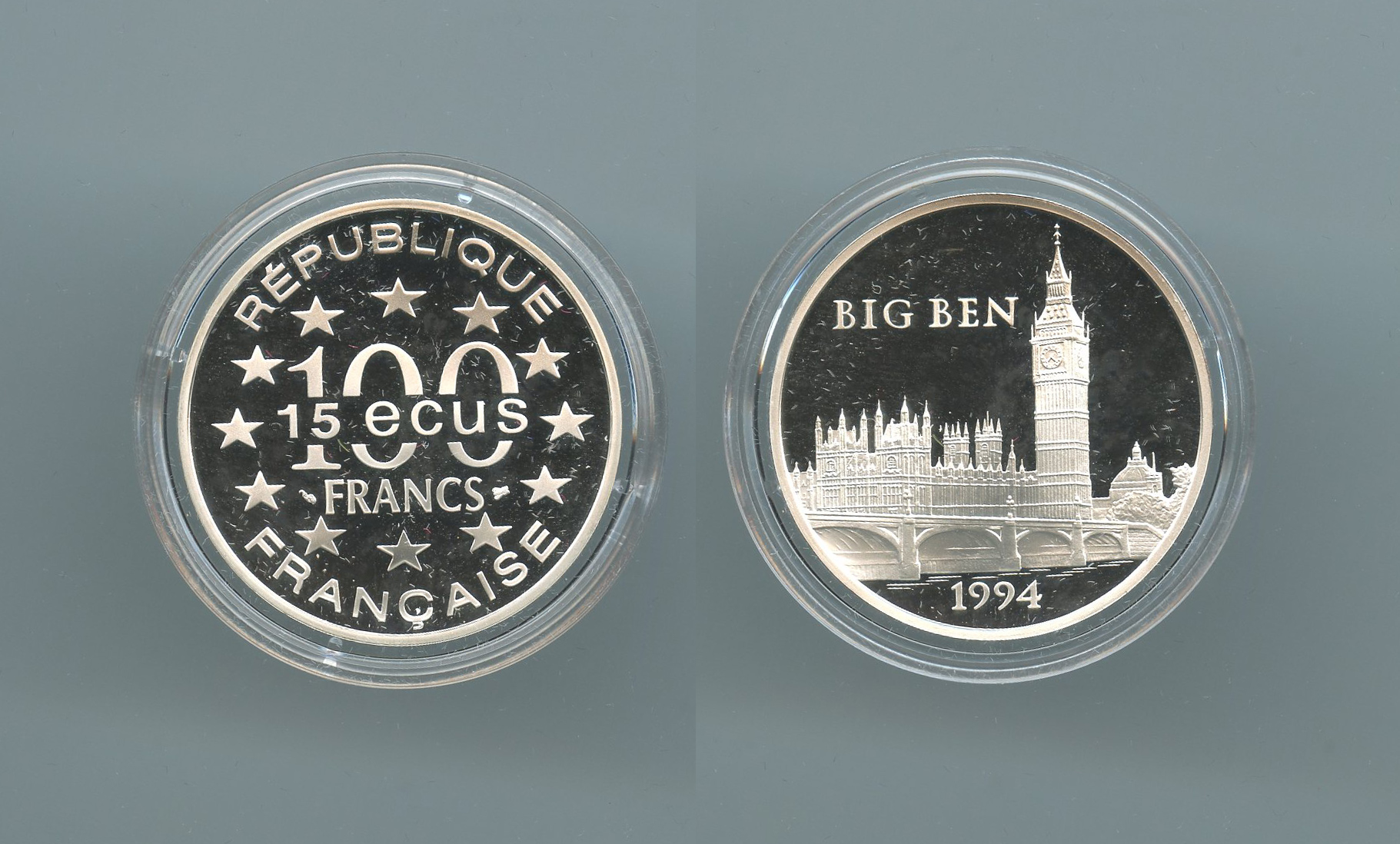 FRANCIA, 100 Francs - 15 Ecus 1994 "Big Ben"