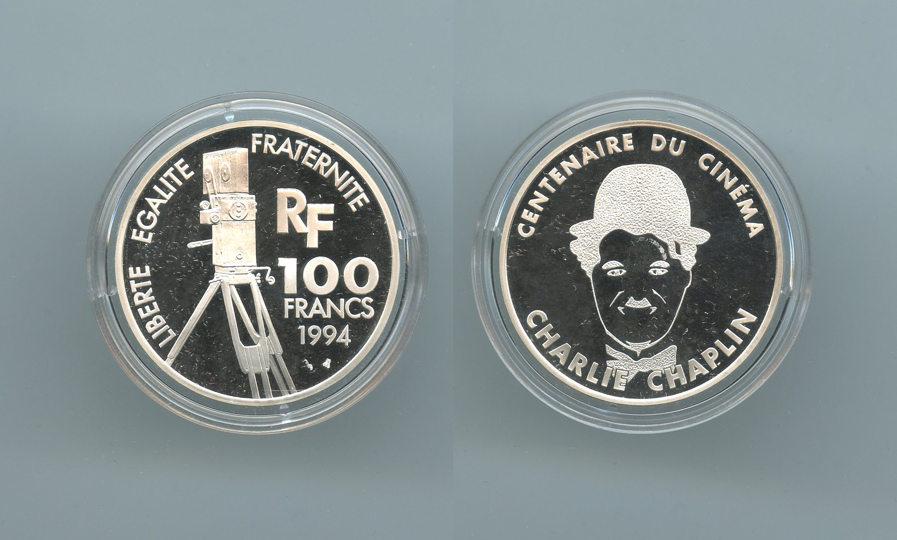 FRANCIA, 100 Francs 1994 "Centenario del cinema - Charlie Chaplin"