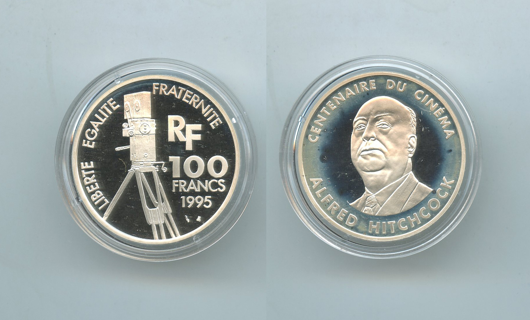 FRANCIA, 100 Francs 1995 "Centenario del cinema - Alfred Hitchcock"