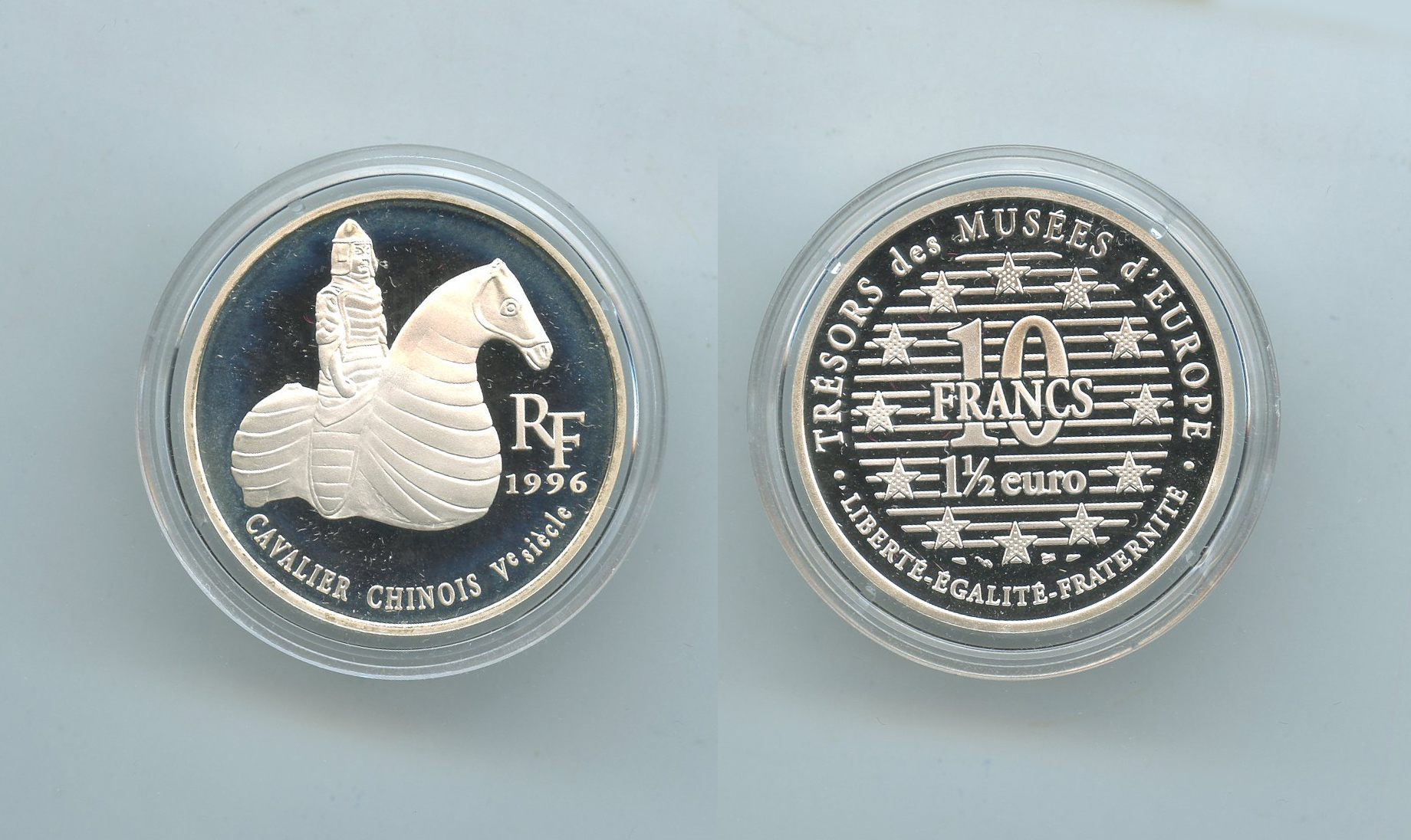 FRANCIA, 10 Francs - 1,5 Euro 1996 "Cavaliere cinese"