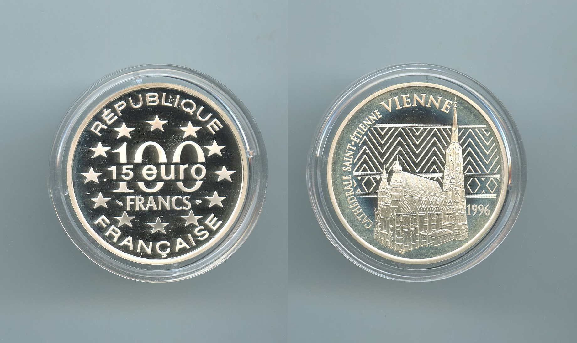 FRANCIA, 100 Francs - 15 Ecus 1996 "Cattedrale di Santo Stefano - Vienna"