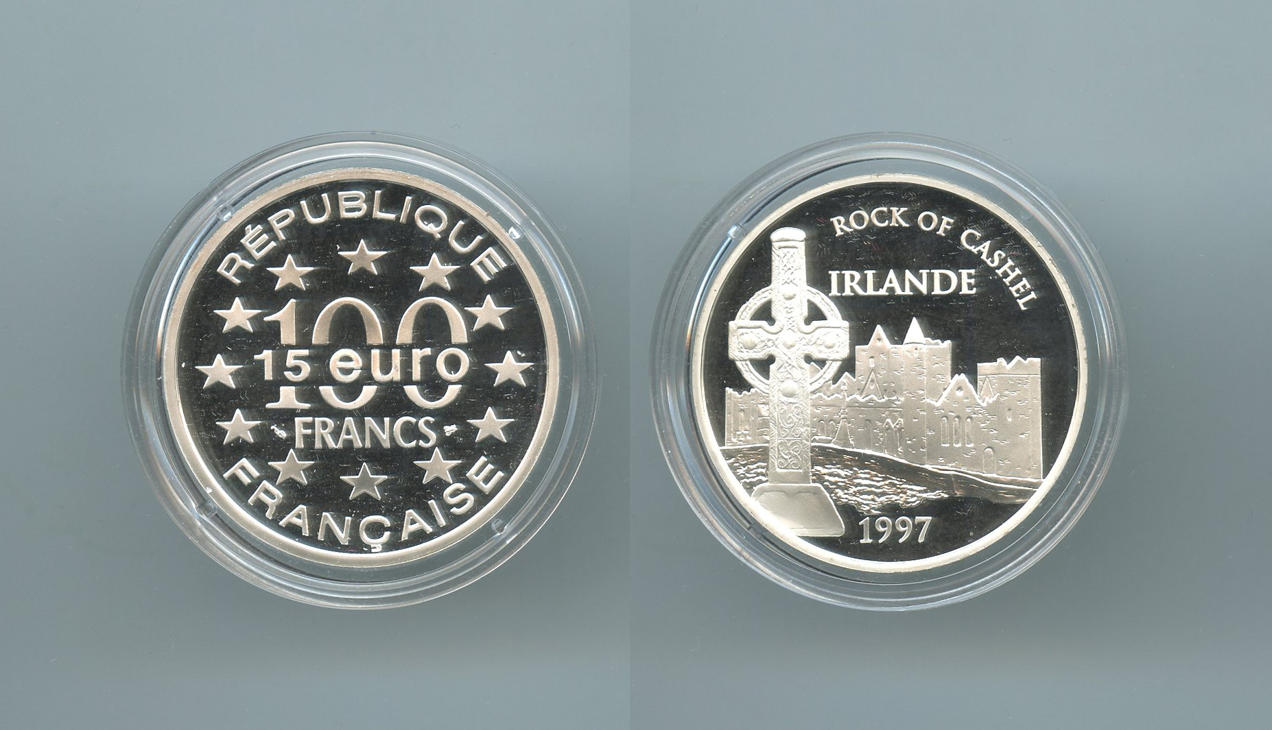 FRANCIA, 100 Francs - 15 Ecus 1997 "Rocca di Cashel - Irlanda"