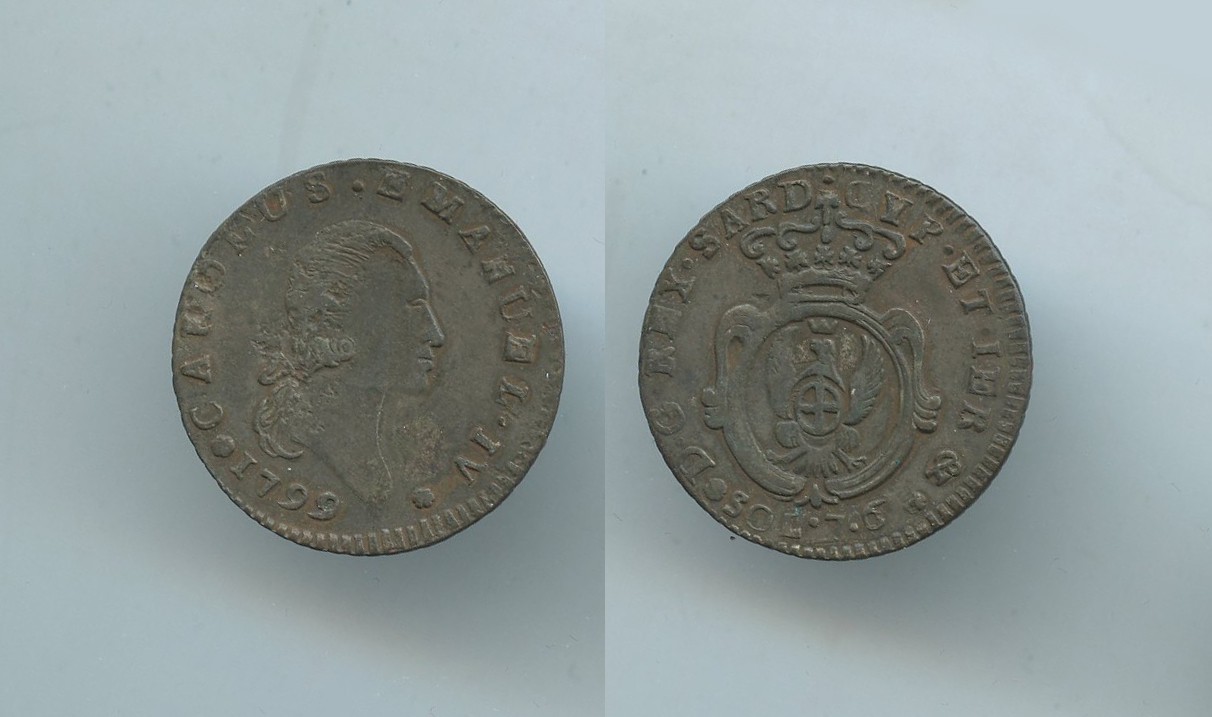 REGNO DI SARDEGNA, Carlo Emanuele IV (1796-1800) 7,6 Soldi 1799