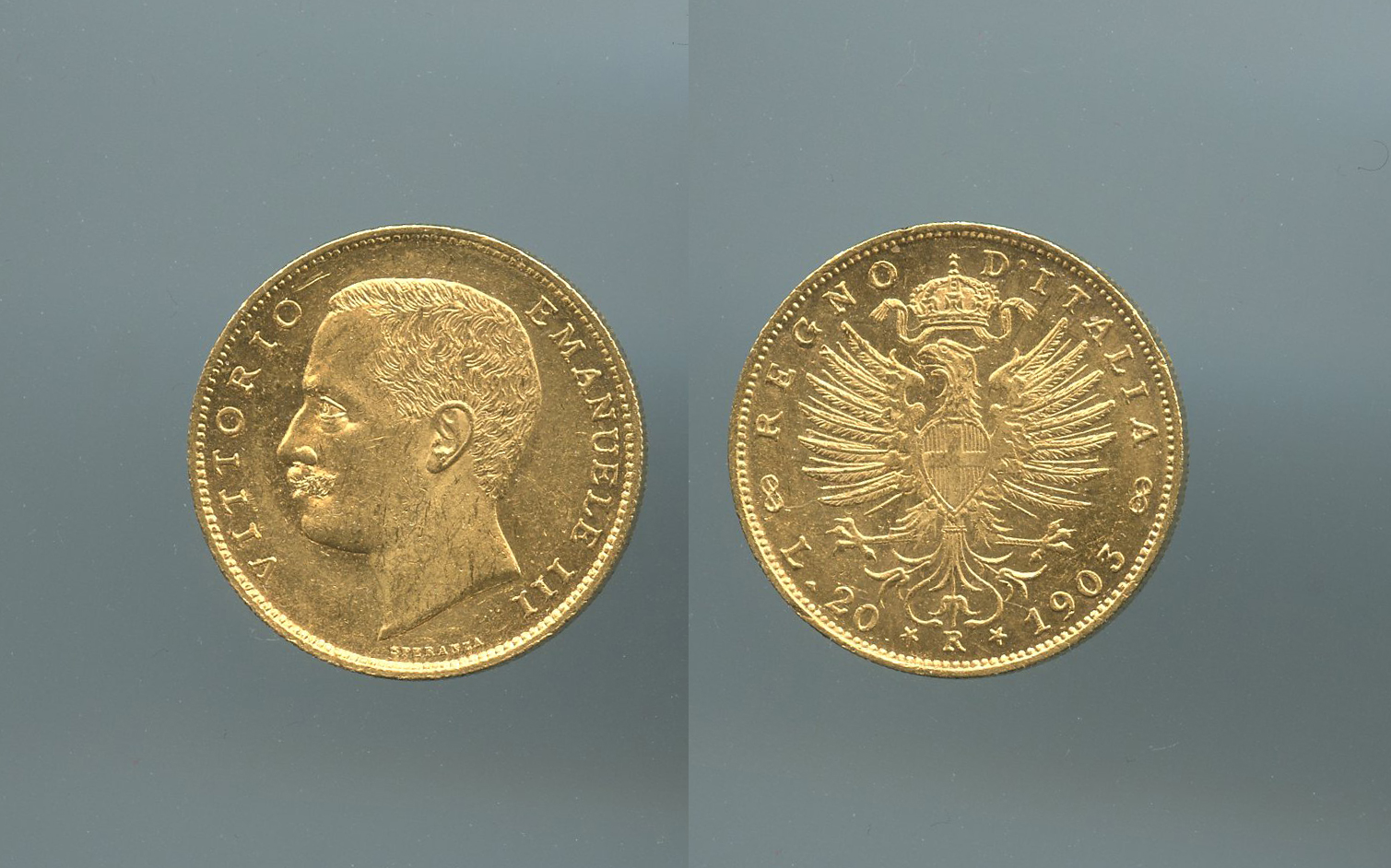 VITTORIO EMANUELE III (1900-1943) 20 Lire 1903 Aquiletta