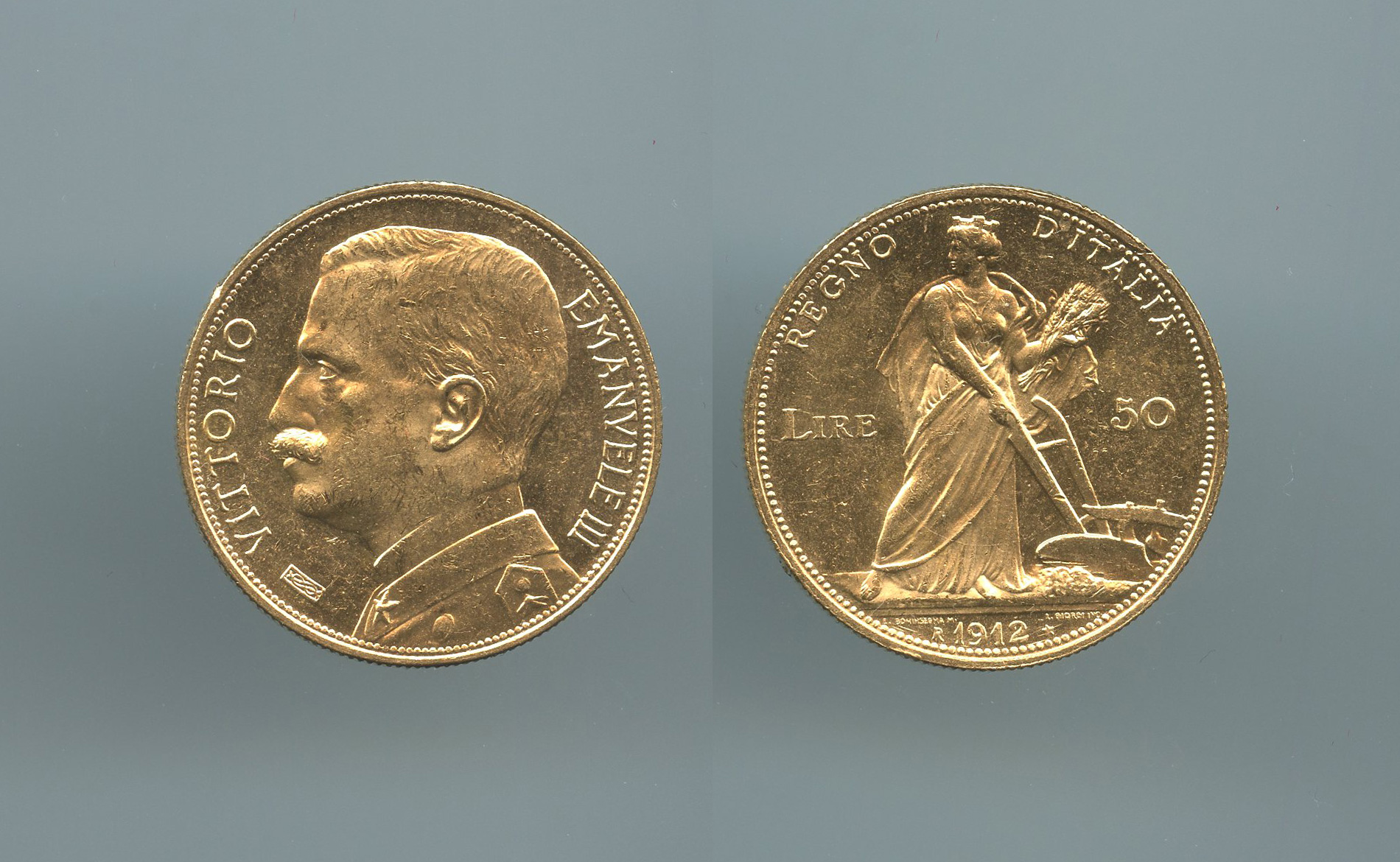 REGNO D' ITALIA, Vittorio Emanuele III, 50 Lire 1912 Aratrice REGNO D' ITALIA, Vittorio Emanuele III, 50 Lire 1912 Aratrice
