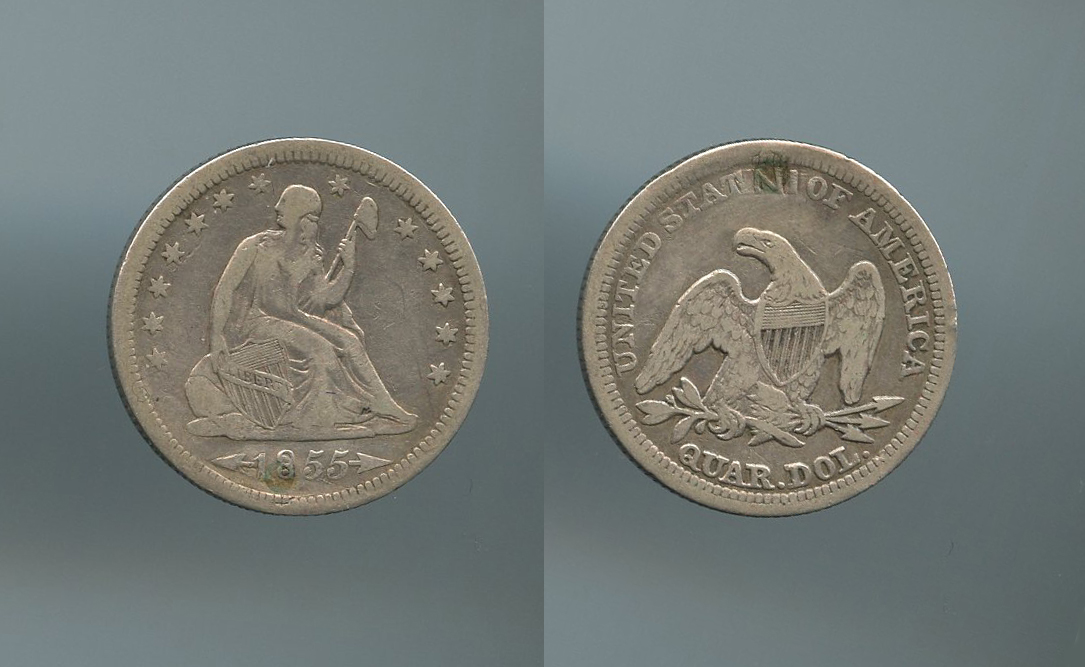 USA, Quarter Dollar 1855 arrows