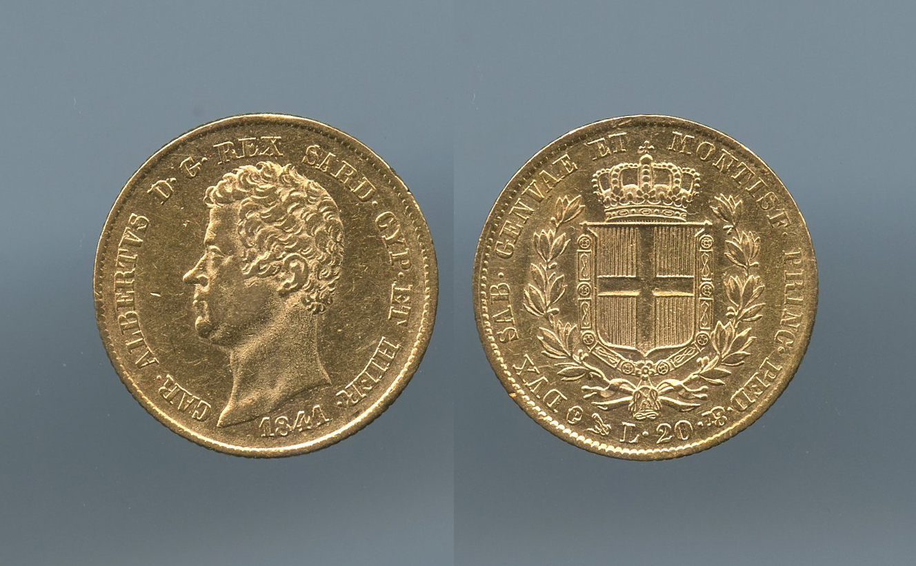 REGNO DI SARDEGNA, Carlo Alberto (1831-1849) 20 Lire 1841 Genova
