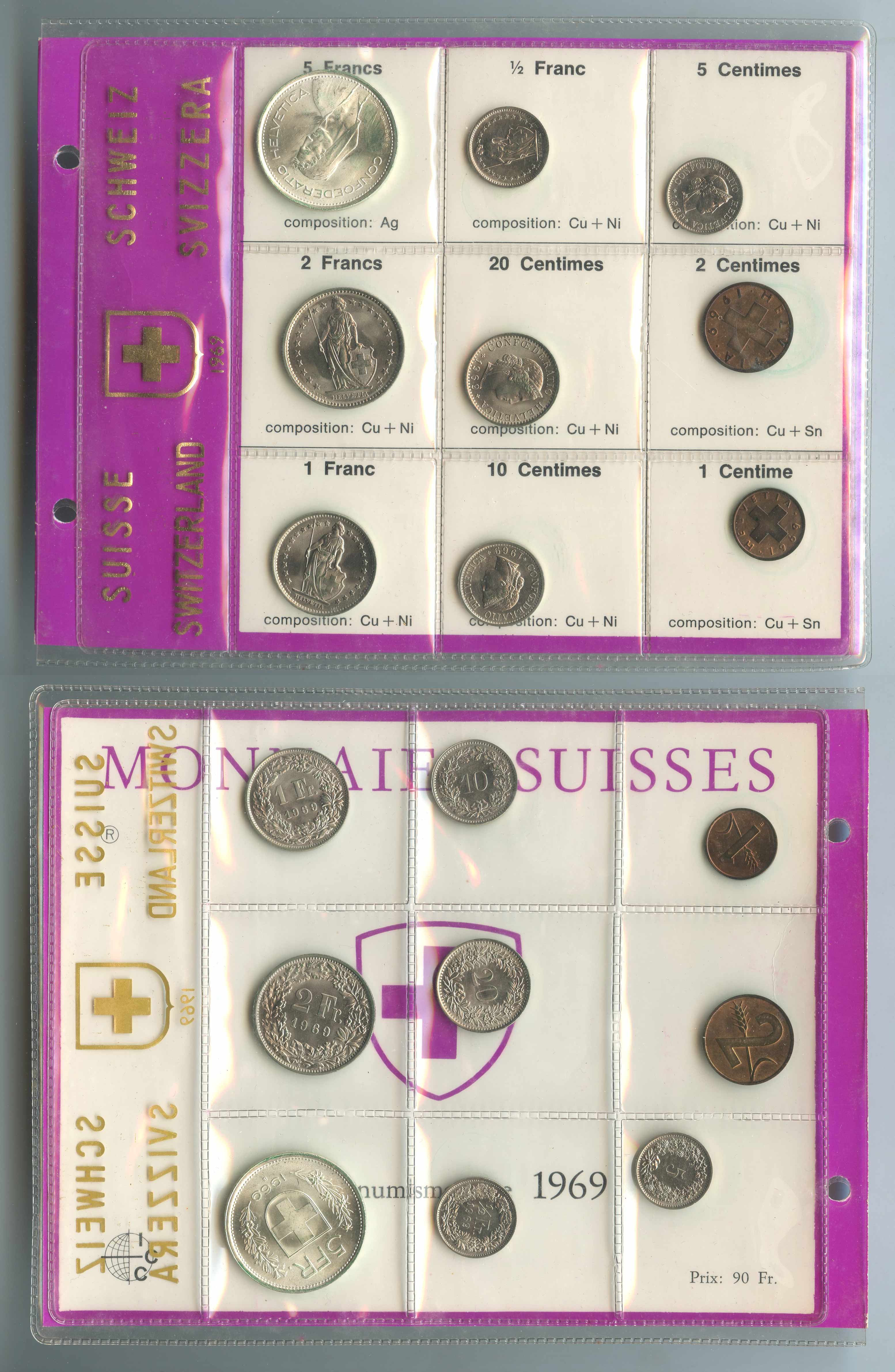 SVIZZERA, Serie Divisionale 1969 SVIZZERA, Serie Divisionale 1969