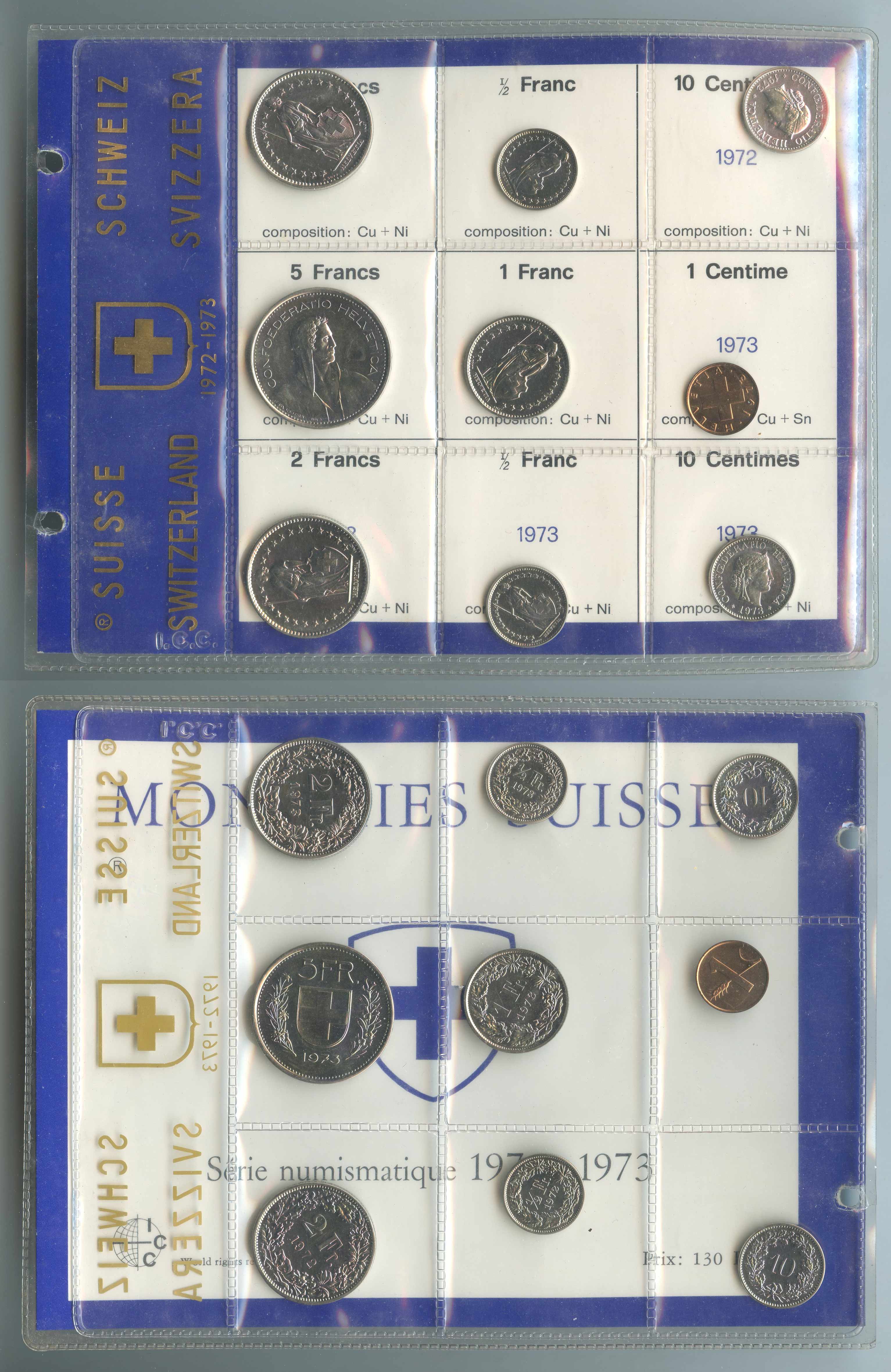 SVIZZERA, Serie Divisionale 1972-1973 SVIZZERA, Serie Divisionale 1972-1973