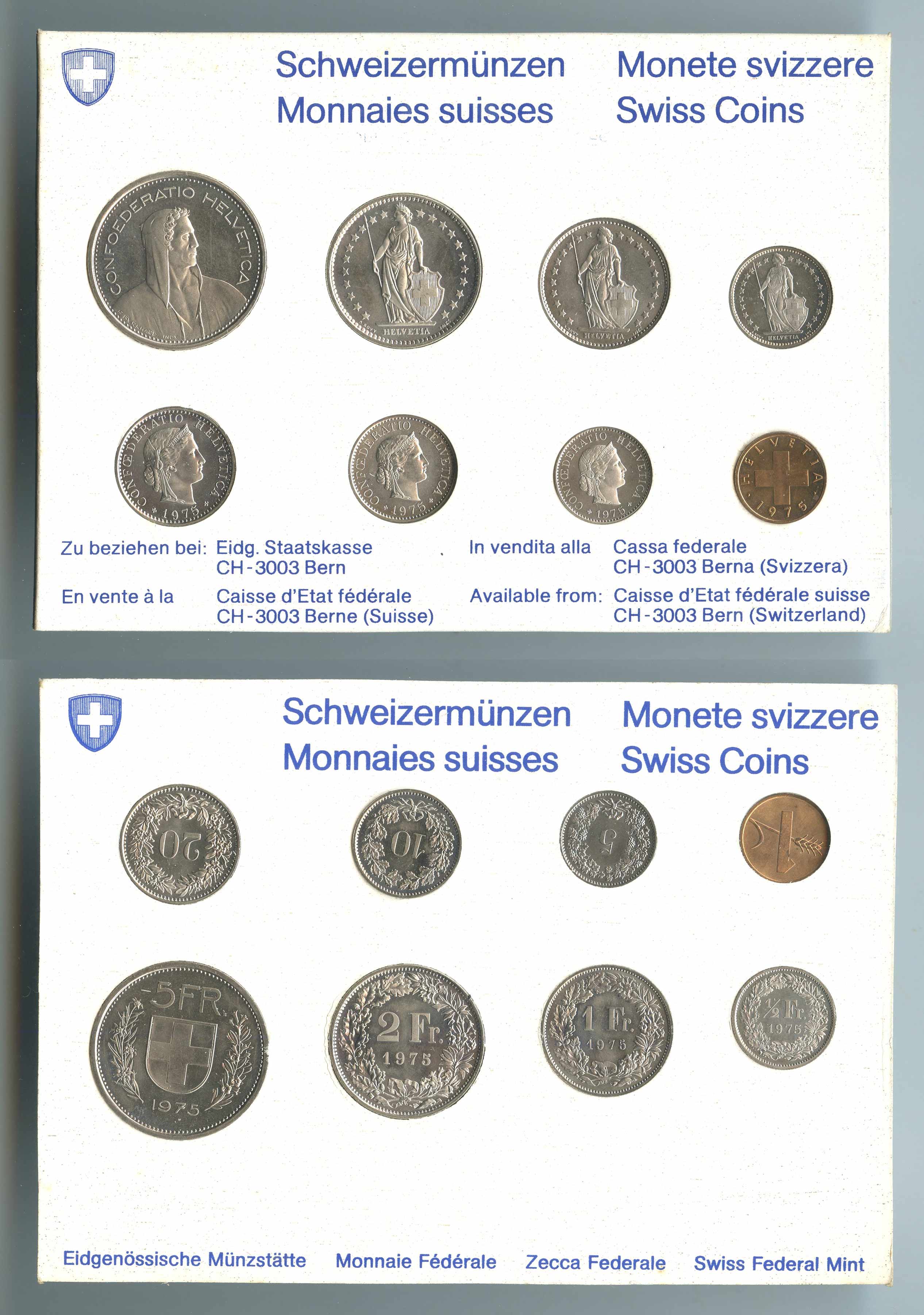 SVIZZERA, Serie Divisionale 1975 SVIZZERA, Serie Divisionale 1975