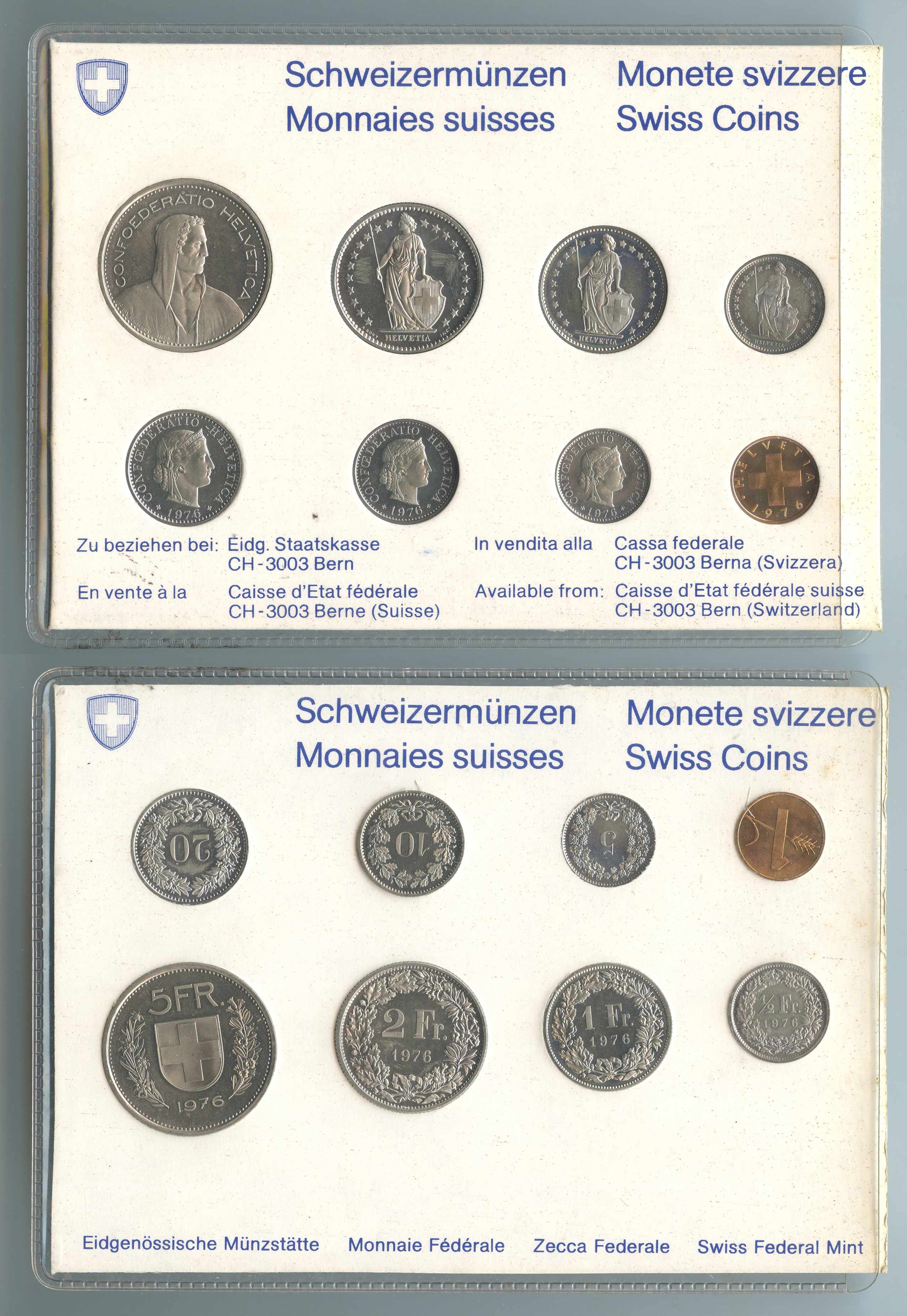 SVIZZERA, Serie Divisionale 1976 SVIZZERA, Serie Divisionale 1976