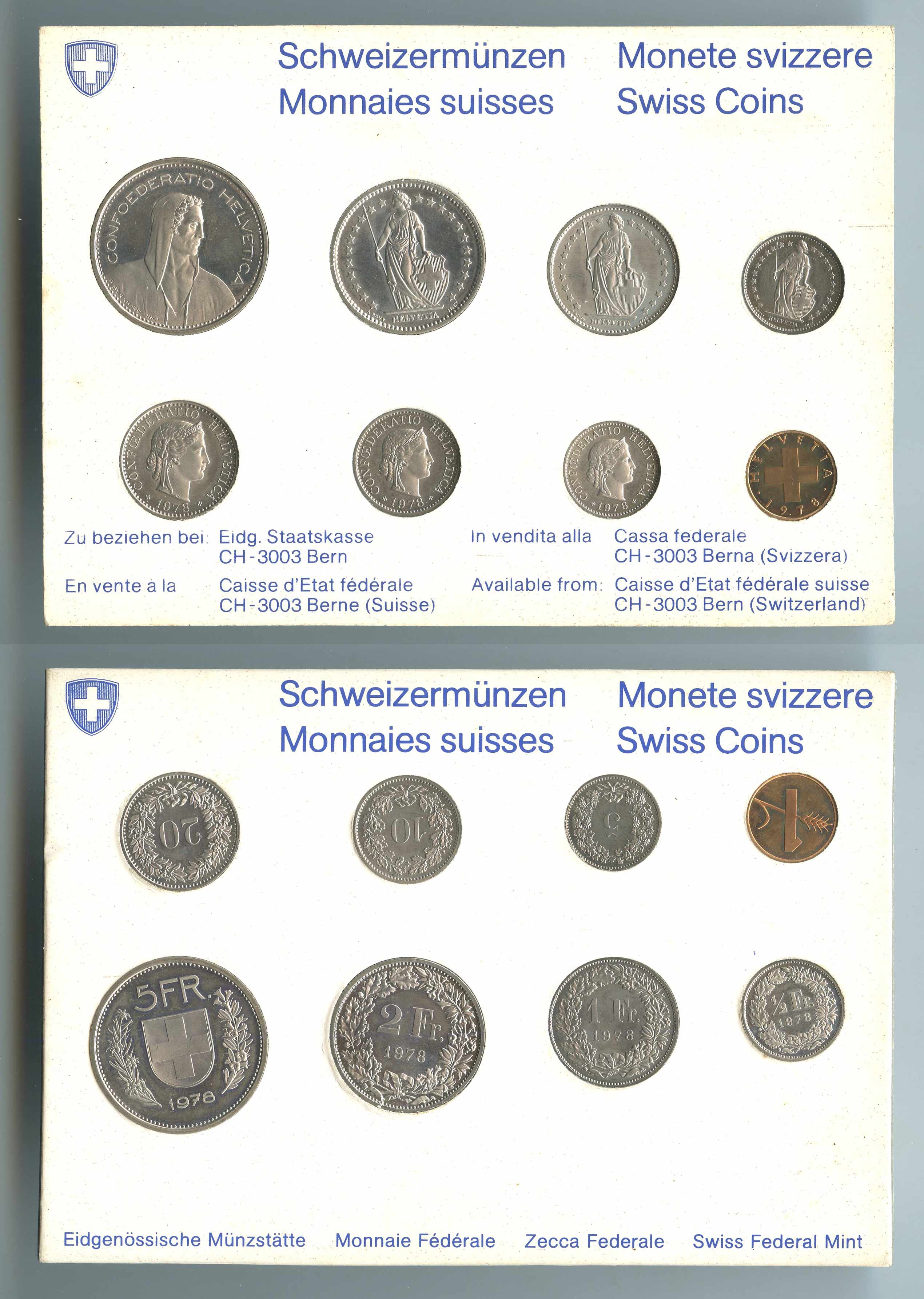 SVIZZERA, Serie Divisionale 1978 SVIZZERA, Serie Divisionale 1978