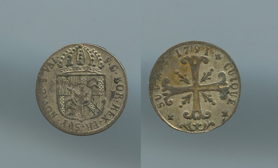 SVIZZERA, Neuchatel, Friedrich Wilhelm II (1786-1797) Halbbatzen 1791 SVIZZERA, Neuchatel, Friedrich Wilhelm II (1786-1797) Halbbatzen 1791