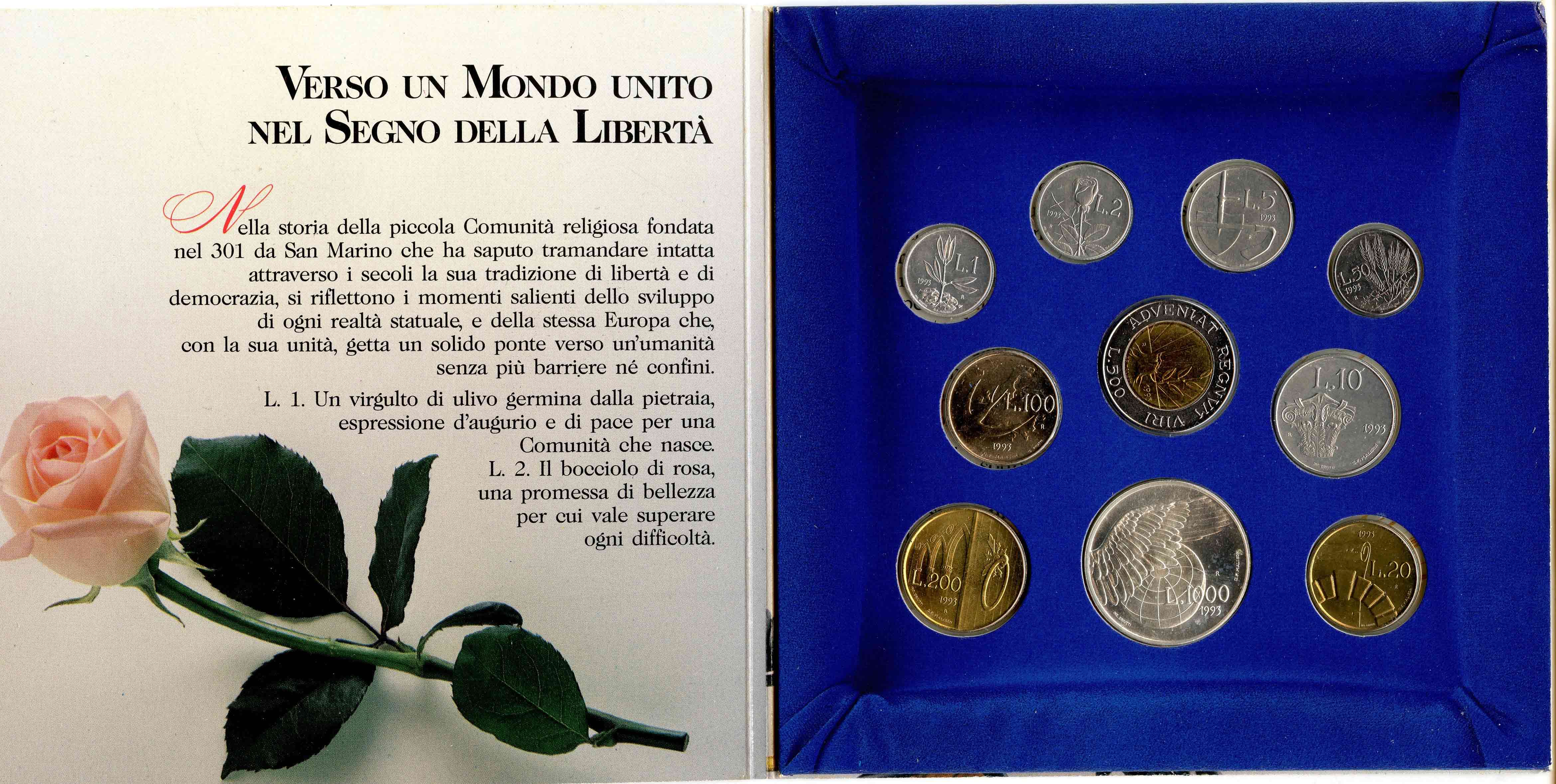 SAN MARINO, Serie Divisionale 1993 "16 secoli di storia rivolti al futuro" SAN MARINO, Serie Divisionale 1993 "16 secoli di storia rivolti al futuro"
